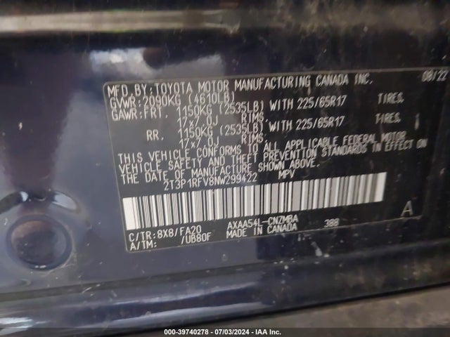 Toyota Rav4 Xle 2022 2T3P1RFV8NW299422 Image 9