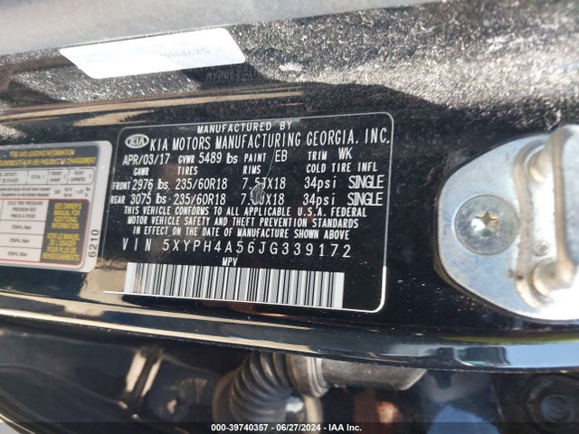 KIA Sorento 3.3l Ex 2018 5XYPH4A56JG339172 Image 9