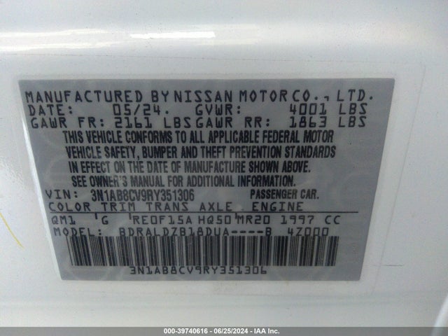 Nissan Sentra Sv Xtronic Cvt 2024 3N1AB8CV9RY351306 Image 9
