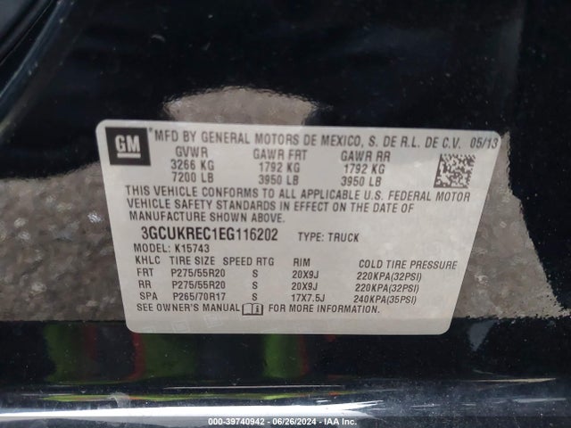 Chevrolet Silverado 1500 1lt 2014 3GCUKREC1EG116202 Image 9