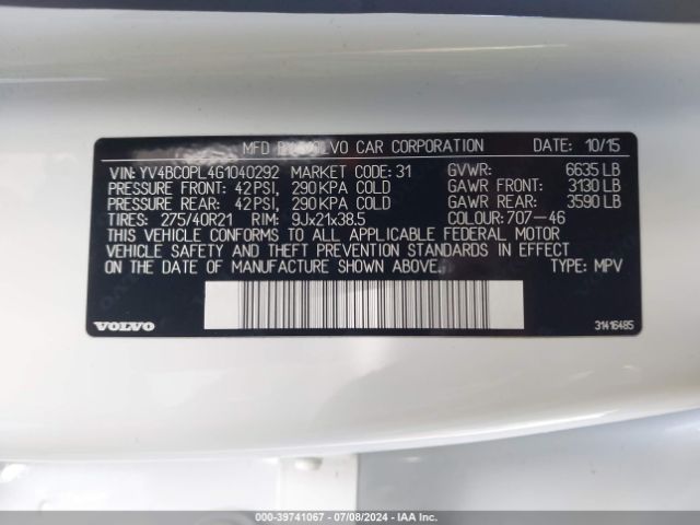 YV4BC0PL4G1040292 Volvo Xc90 Hybrid T8 Inscription
