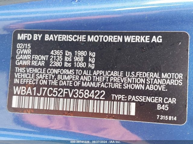 WBA1J7C52FV358422 BMW M235