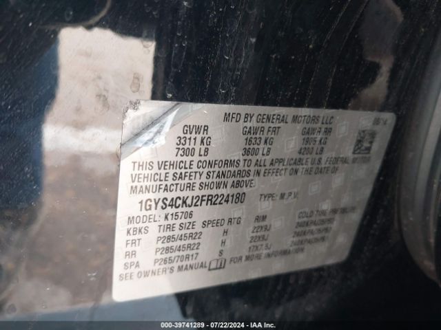 1GYS4CKJ2FR224180 Cadillac Escalade Premium