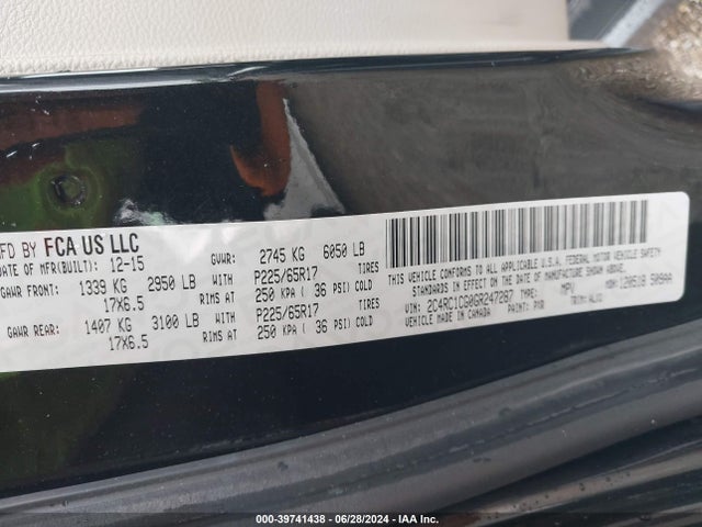 2C4RC1CG0GR247287 Chrysler Town & Country Touring-l