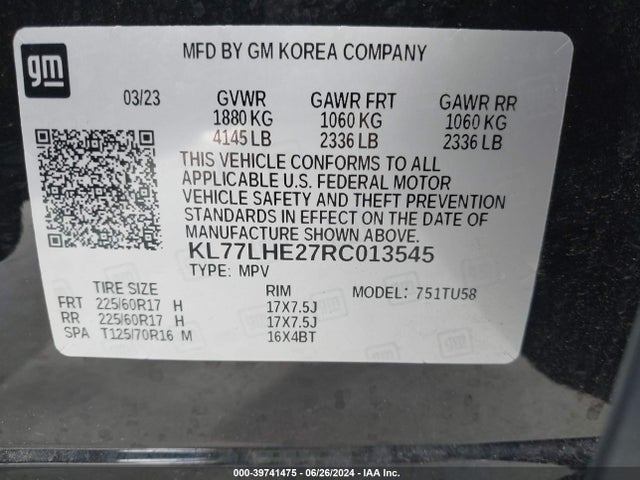 Chevrolet Trax Fwd Lt 2024 KL77LHE27RC013545 Image 9