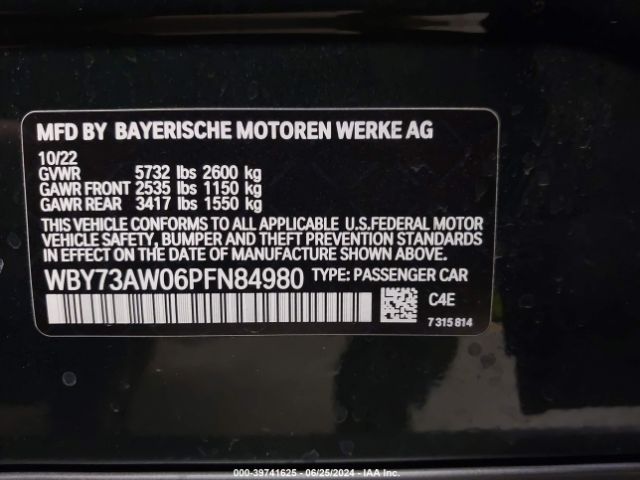WBY73AW06PFN84980 BMW I4 Edrive40