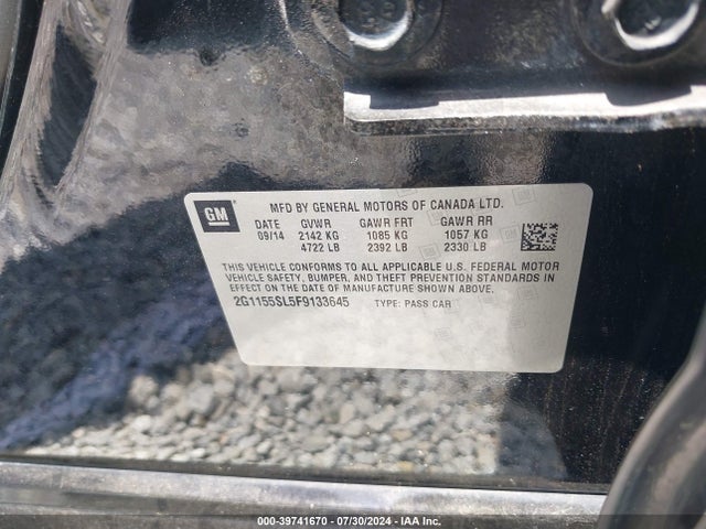 Chevrolet Impala 1lz 2015 2G1155SL5F9133645 Image 8