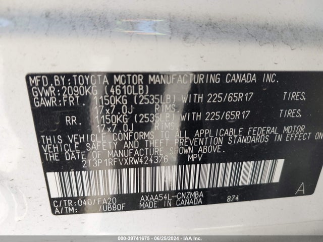 Toyota Rav4 Xle 2024 2T3P1RFVXRW424376 Image 9