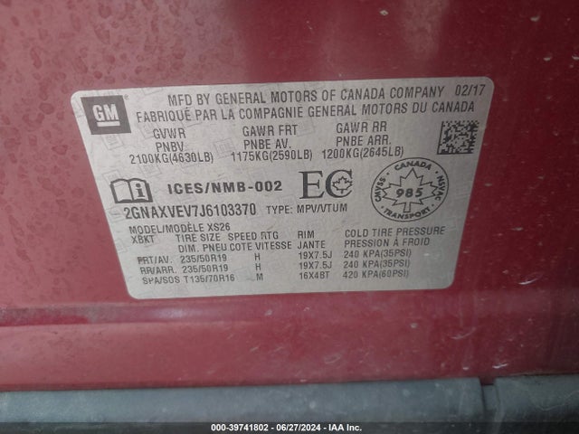 Chevrolet Equinox Premier 2018 2GNAXVEV7J6103370 Image 9