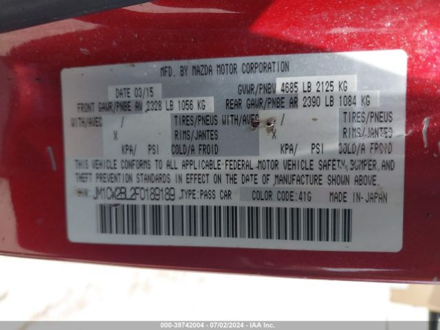 JM1CW2BL2F0189189 Mazda Mazda5 Sport