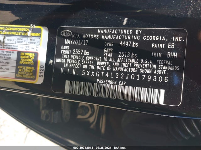 KIA Optima Lx 2018 5XXGT4L32JG179306 Image 9