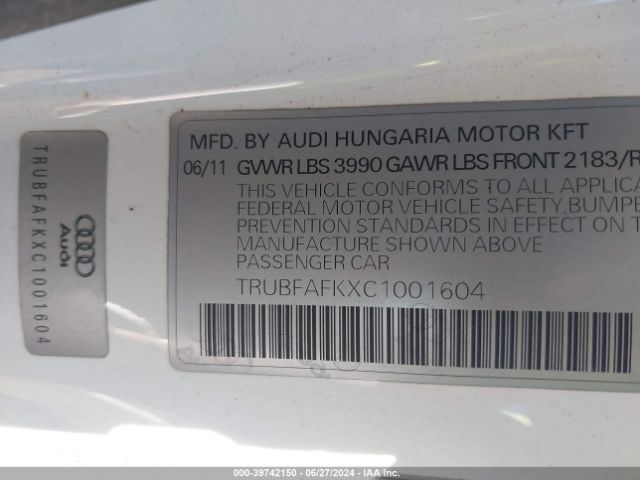 2012 AUDI TT TRUBFAFKXC1001604 Photo 8