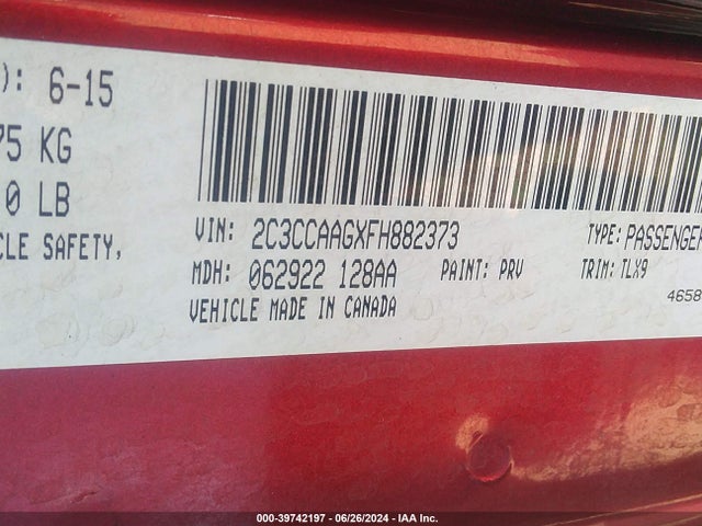 2C3CCAAGXFH882373 Chrysler 300 Limited