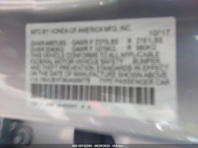19UUB1F39JA009778 Acura TLX