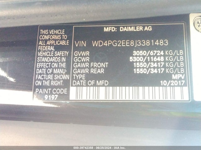 WD4PG2EE8J3381483 Mercedes-Benz Metris
