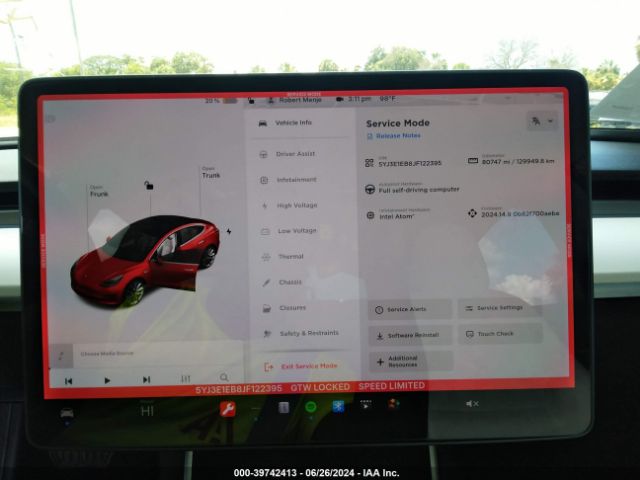 5YJ3E1EB8JF122395 Tesla Model 3 Long Range/performance