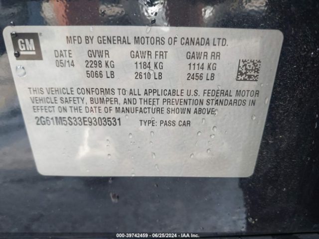 2G61M5S33E9303531 Cadillac XTS LUXURY