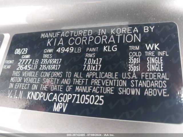 KNDPUCAG0P7105025 KIA Sportage Hybrid Lx