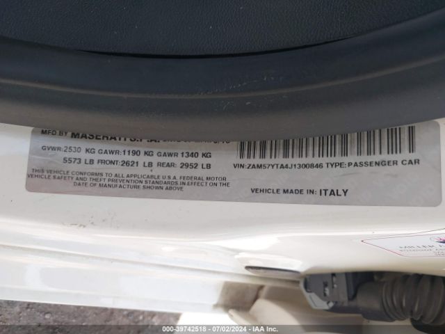 ZAM57YTA4J1300846 Maserati Ghibli S Q4