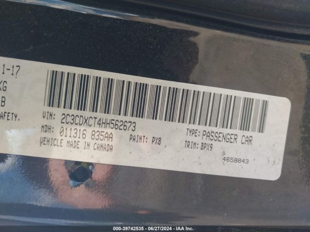 2C3CDXCT4HH562673 Dodge Charger R/t Rwd