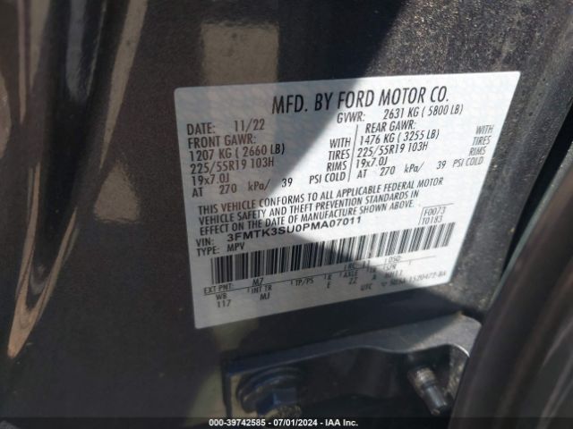 3FMTK3SU0PMA07011 Ford Mustang Mach-e Premium