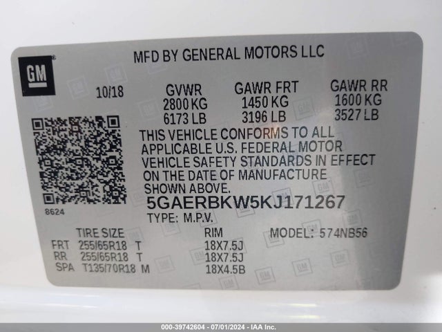 5GAERBKW5KJ171267 Buick Enclave Fwd Essence
