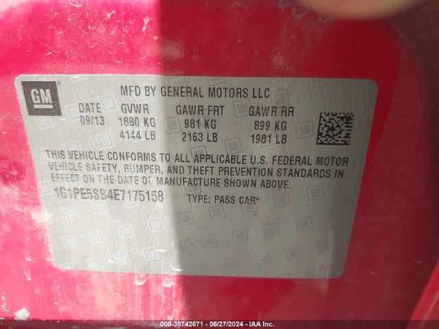 Chevrolet Cruze 2lt Auto 2014 1G1PE5SB4E7175158 Image 9