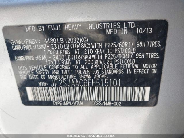 JF2SJAAC6EH515101 Subaru Forester 2.5i