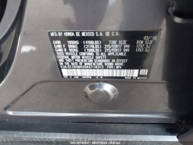 3CZRU6H35KG718312 Honda HR-V LX
