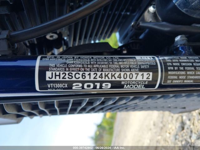 2019 HONDA VT1300 JH2SC6124KK400712 Photo 9