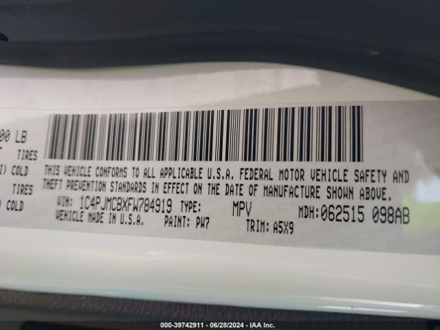 1C4PJMCBXFW784919 Jeep Cherokee Latitude