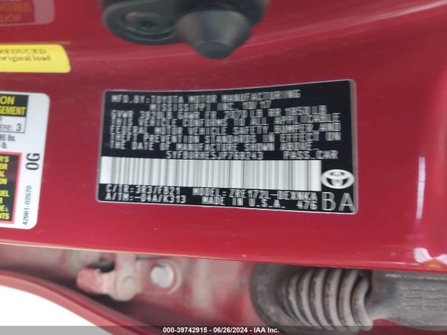Toyota COROLLA LE 2018 5YFBURHE5JP768243 Image 9