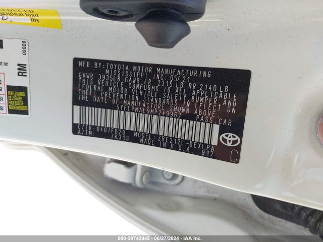 Toyota COROLLA LE 2021 5YFEPMAE9MP249962 Image 17