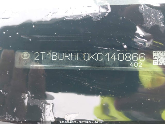 Toyota COROLLA LE 2019 2T1BURHE0KC140866 Image 9