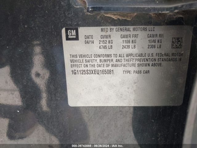 1G1125S3XEU165081 Chevrolet Impala 2lt