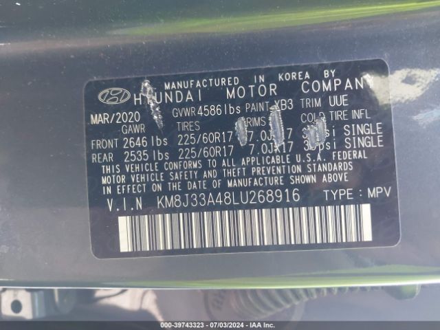 KM8J33A48LU268916 Hyundai Tucson Value