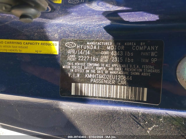 Hyundai Genesis 2.0t 2014 KMHHT6KD2EU120844 Image 9
