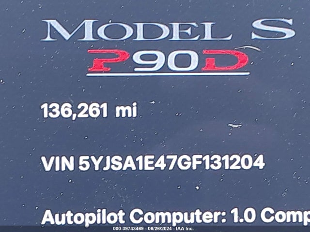 Tesla Model S 90d/p100d/p85d/p90d 2016 5YJSA1E47GF131204 Image 16