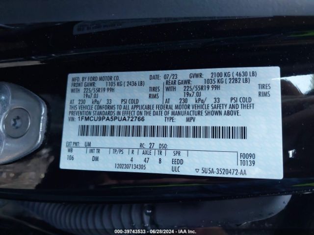 2023 FORD ESCAPE 1FMCU9PA5PUA72766 Photo 8
