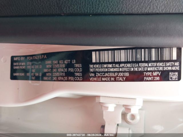 ZACCJADB9JPJ06189 Jeep Renegade Limited Fwd