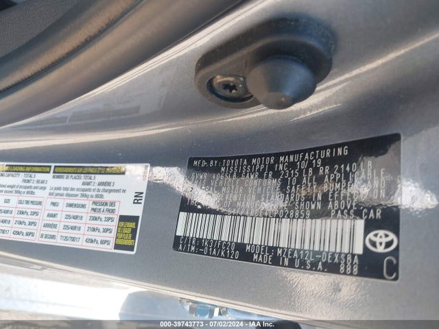 Toyota COROLLA SE 2020 5YFP4RCE4LP028859 Image 9
