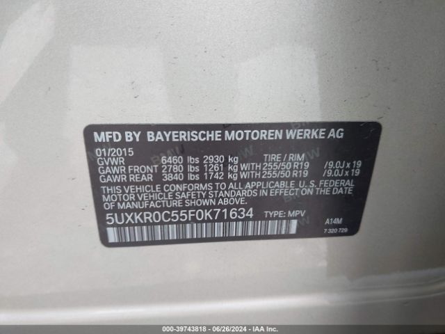 5UXKR0C55F0K71634 BMW X5 Xdrive35i