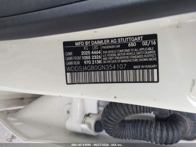WDDSJ4GB0GN354107 Mercedes-Benz CLA 250 4MATIC