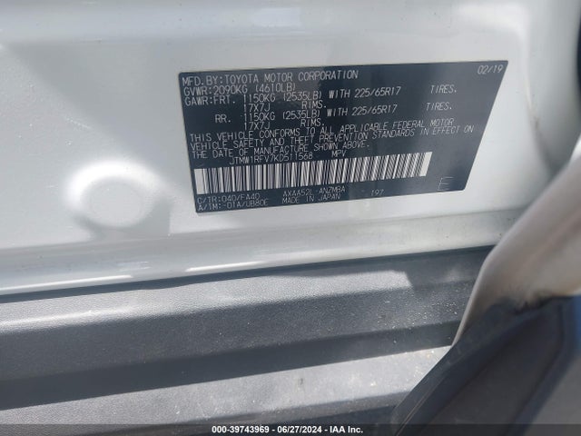 Toyota Rav4 Xle 2019 JTMW1RFV7KD511568 Image 9