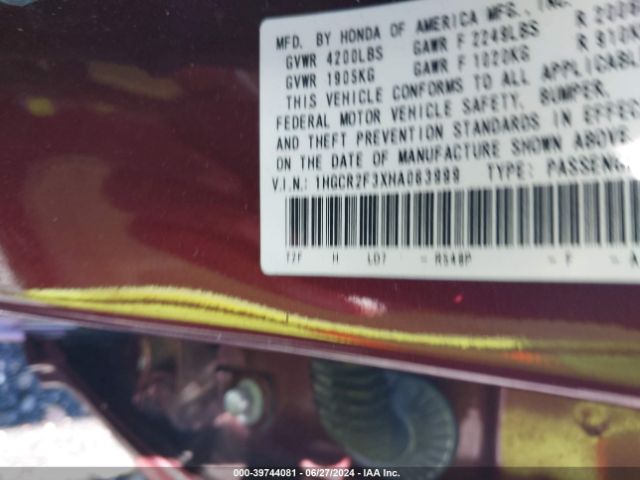 1HGCR2F3XHA063999 Honda ACCORD LX