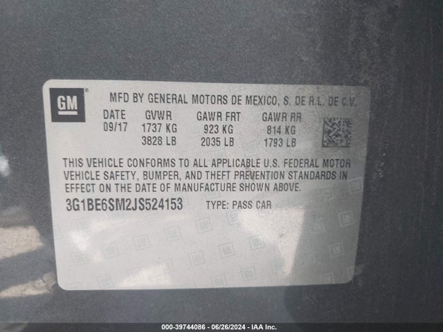 Chevrolet Cruze Lt Auto 2018 3G1BE6SM2JS524153 Image 9