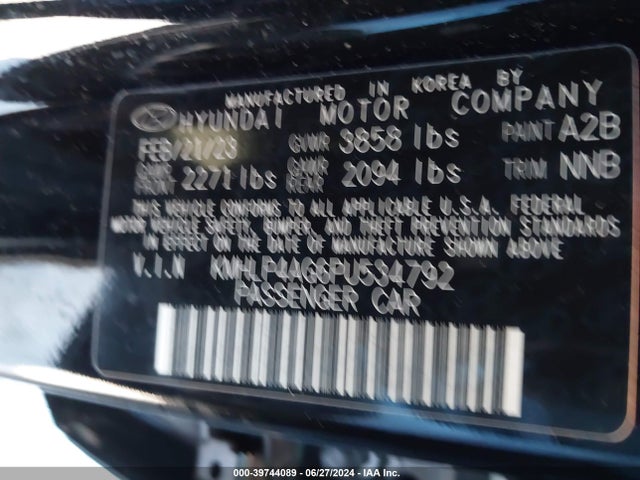 Hyundai Elantra Limited 2023 KMHLP4AG6PU534792 Image 9