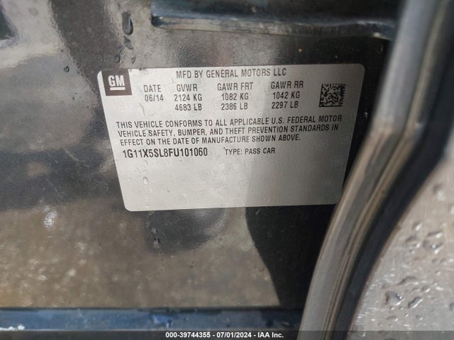 Chevrolet Impala 1fl 2015 1G11X5SL8FU101060 Image 9
