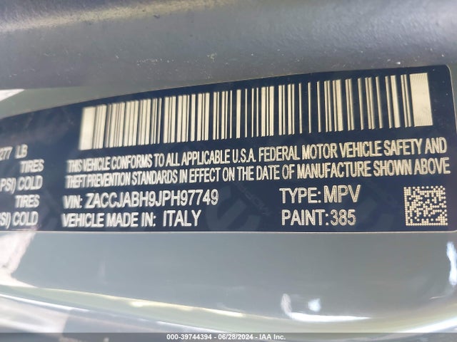 ZACCJABH9JPH97749 Jeep Renegade Altitude Fwd