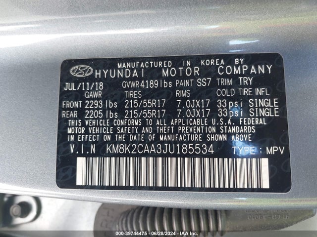 Hyundai Kona Sel 2018 KM8K2CAA3JU185534 Image 9
